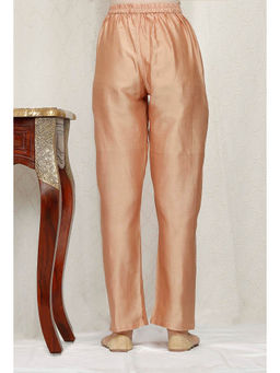 Tjori - Peach Pure Banarasi Chanderi Pants