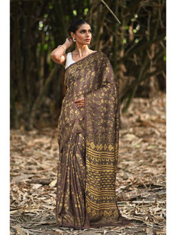 Unnati Silks - Women Multi-Color Silk Printed Saree with Unstitched Blouse