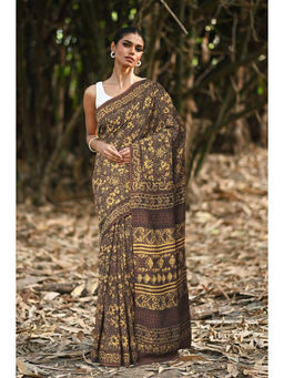 Unnati Silks - Women Multi-Color Silk Printed Saree with Unstitched Blouse