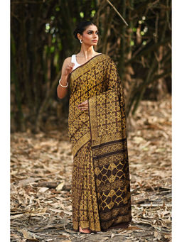 Unnati Silks - Women Multi-Color Silk Printed Saree with Unstitched Blouse