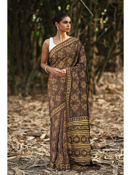 Unnati Silks - Women Multi-Color Silk Printed Saree with Unstitched Blouse