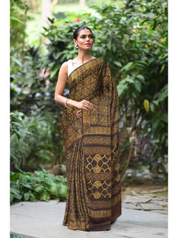 Unnati Silks - Women Multi-Color Silk Printed Saree with Unstitched Blouse