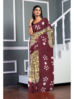 Unnati Silks - Women Multi-Color Silk Printed Saree with Unstitched Blouse