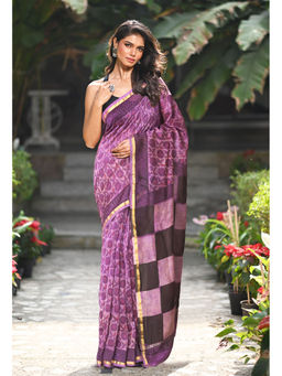 Unnati Silks - Women Multi-Color Cotton Silk Printed Saree with Unstitched Blouse
