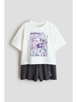 H&M - Girls Multi-Color Printed Cotton Pyjamas