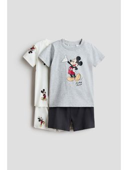 H&M - Boys Grey 2-Pack Printed Pyjamas