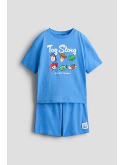 H&M - Boys Blue Printed Cotton Pyjamas