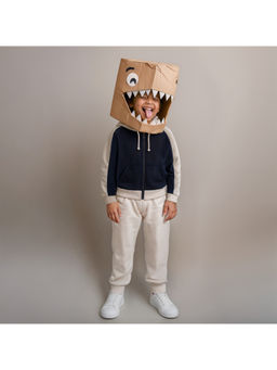 Tales & Stories - Boys Navy Blue Colorblock Hoodie