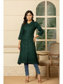 Gahan - Green Rayon Self Design Straight Kurta