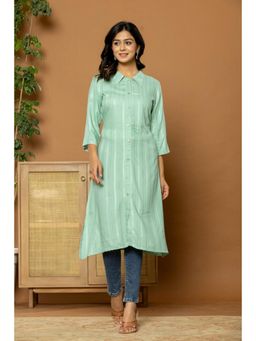 Gahan - Light Green Rayon Self Desing Straight Kurta