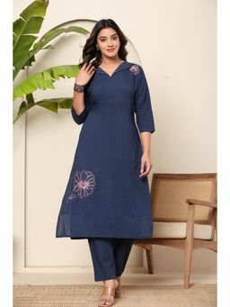 Gahan - Flamboyant Blue Embroidered Kurta with Pants
