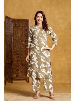 Gahan - Womens Beige Rayon Printed Co-Ord Set