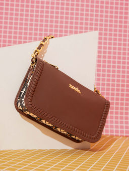 Zouk - Women Brown Bidri Kaiser Aalya Baguette Handbag