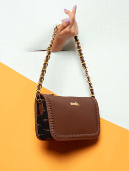 Zouk - Women Black Ikat GreRe Aalya Baguette Handbag