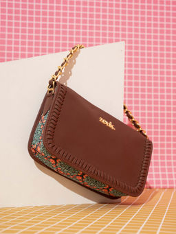 Zouk - Women Blue Kolkata Nouveau Aalya Baguette Handbag