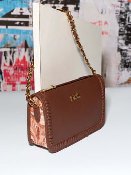 Zouk - Women Orange Nicobar Coral Aalya Baguette Handbag