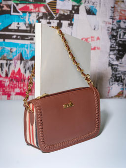 Zouk - Women Multi-Color Qutub Stripes Aalya Baguette Handbag