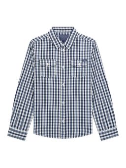 Guess - White Cotton Checked Boys Shirt