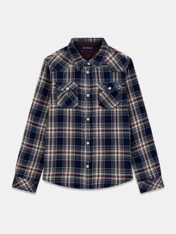 Guess - Multi-Color Cotton Checked Boys Shirt
