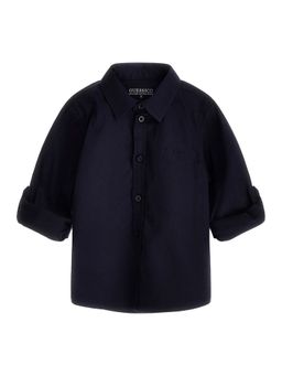 Guess - Navy Blue Cotton Solid Boys Shirt