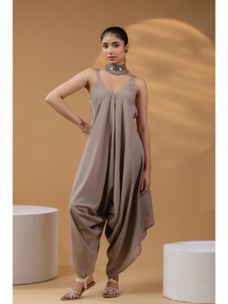 Rain & Rainbow - Women Shoulder Straps Cotton Basic Jumpsuit