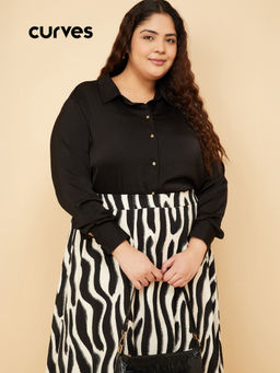 max - Women Regular Fit Satin Finish Shirt