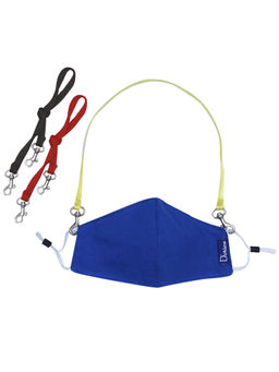 D'chica - Blue Detachable Hook Lanyards and One 2-Ply Masks (Set of 3)