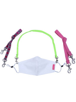 D'chica - White Lanyards and One 2 Ply Mask (Set of 3)