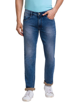 Parx - Slim Fit Solid Blue Jeans