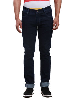 Parx - Slim Fit Solid Navy Blue Jeans
