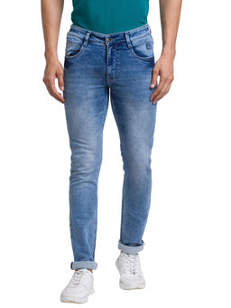 Parx - Slim Fit Solid Blue Jeans
