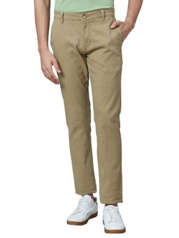 Parx - Regular Fit Solid Brown Casual Trouser