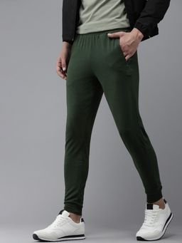 The Bear House - Ardor Edition Men Green Solid Slim Fit Cotton Track Pants