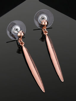 Estele - Rose Gold Plated Cone Designer Dangle Earrings for Girls and Women