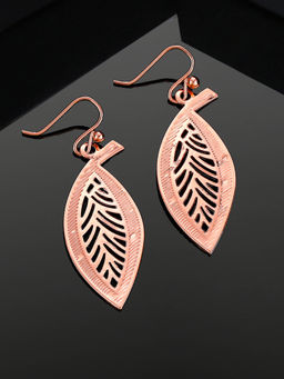 Estele - Rose Gold Plated Leaf Designer Earrings for Girls and Women