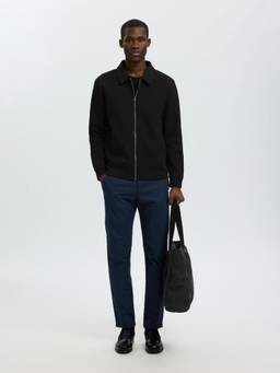 Selected - Black Zip-Up Sweat Jacket