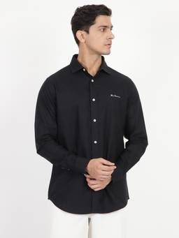 Ben Sherman - Men Black Solid Casual Shirt