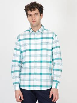 Ben Sherman - Men Green Checked Grid Check Regular Fit Shirt
