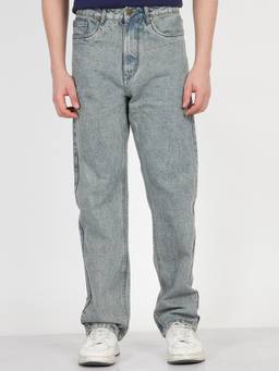Ben Sherman - Men Blue Washed Olive Garment Dyed Regular Fit Jeans