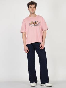 Ben Sherman - Men Pink Printed Equestrian Illustration T-Shirt