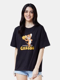 The Souled Store - Tom And Jerry Powered By Cheese Cotton Women Oversized T-Shirt