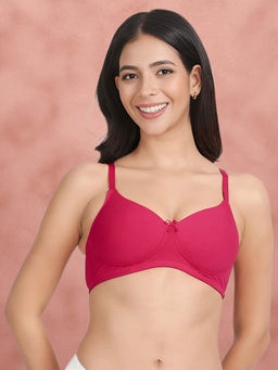 Shyaway - Susie By Shyaway Fuchsia Pink Solid Cotton Padded Everyday Bra