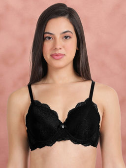 Shyaway - Susie By Shyaway Black Beauty Full Cup Lace Padded Wired Bra