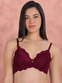 Shyaway - Susie By Shyaway Persian Red Full Cup Lace Padded Wired Bra