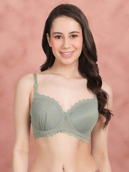 Shyaway - Susie By Shyaway Light Olive Bottom Gathers Padded Wired Bra