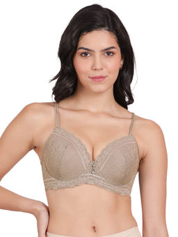 Shyaway - Susie By Shyaway Taupe Grey Fancy Strap Padded Wired Bra