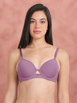 Shyaway - Susie By Shyaway Chinese Purple Lace Neckline with Centre Keyhole Wired Bra