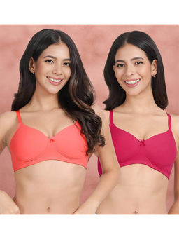 Shyaway - Susie By Shyaway Solid Cotton Padded Everyday Bra (Pack of 2)