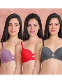 Shyaway - Susie By Shyaway Lace Neckline with Centre Keyhole Wired Bra (Pack of 3)