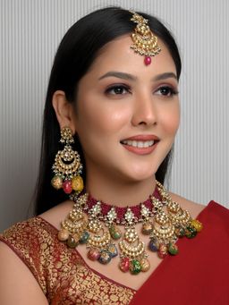 AG'S - Zohra Multi-Color Chandbali Style Bridal Kundan Choker Set